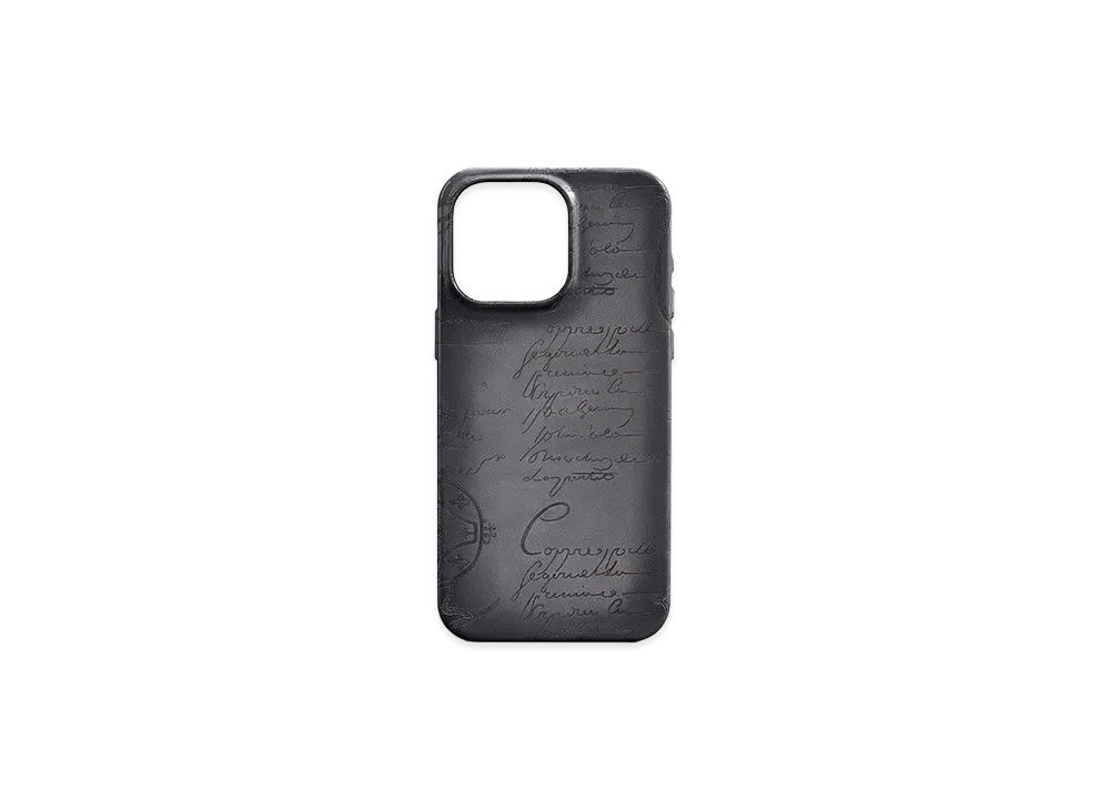 Berluti iPhone 16 Pro Max Case Venezia Calf Leather "Light Aluminio"