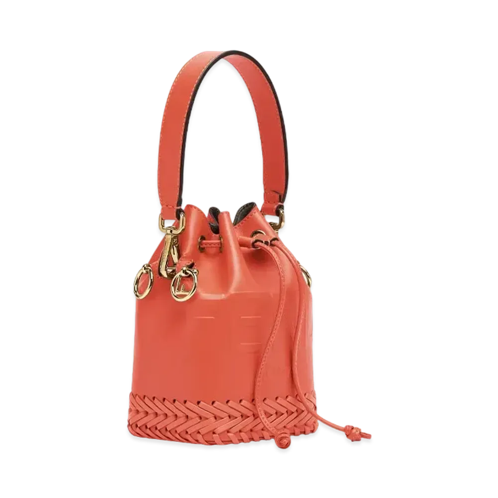 FENDI Montresol Leather Mini Bag Decoration Stitch "Red"