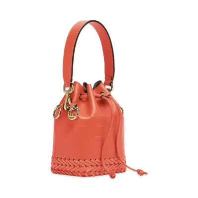 FENDI Montresol Leather Mini Bag Decoration Stitch "Red"