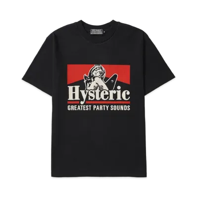 HYSTERIC GLAMOUR Greatest Party Sound T-Shirt "Black"