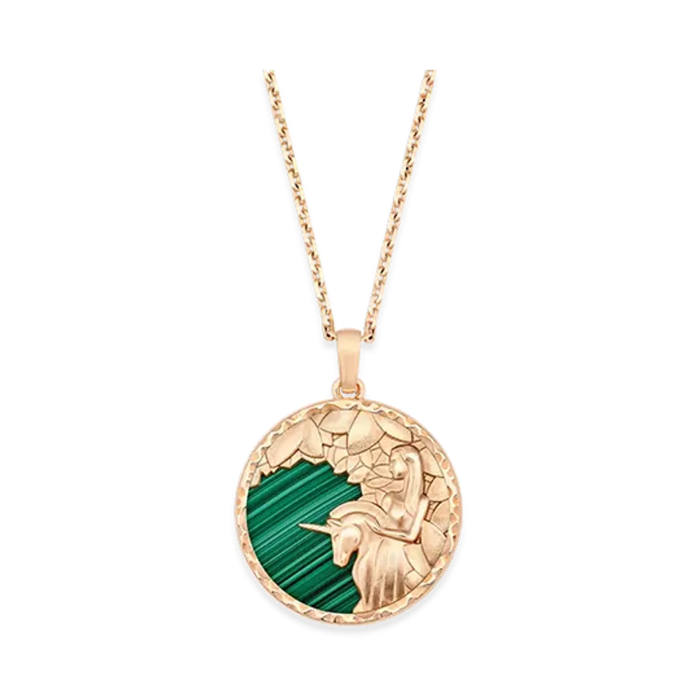 Van Cleef & Arpels Zodiaque long necklace Virginis Virgo "18K Rose gold/Malachite"