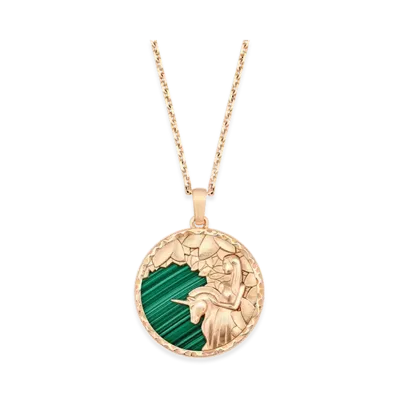 Van Cleef & Arpels Zodiaque long necklace Virginis Virgo "18K Rose gold/Malachite"