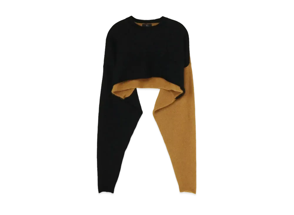 Yohji Yamamoto Y's WOOL MOHAIR PLAIN STITCH COLOR COMBI PULLOVER "Yellow"