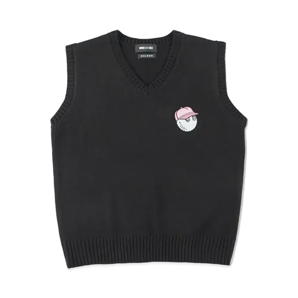 WIND AND SEA x Malbon Golf Knit Vest "Black"