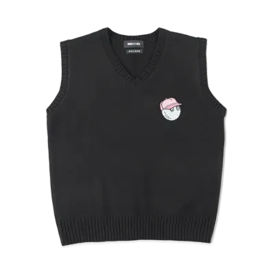 WIND AND SEA x Malbon Golf Knit Vest "Black"