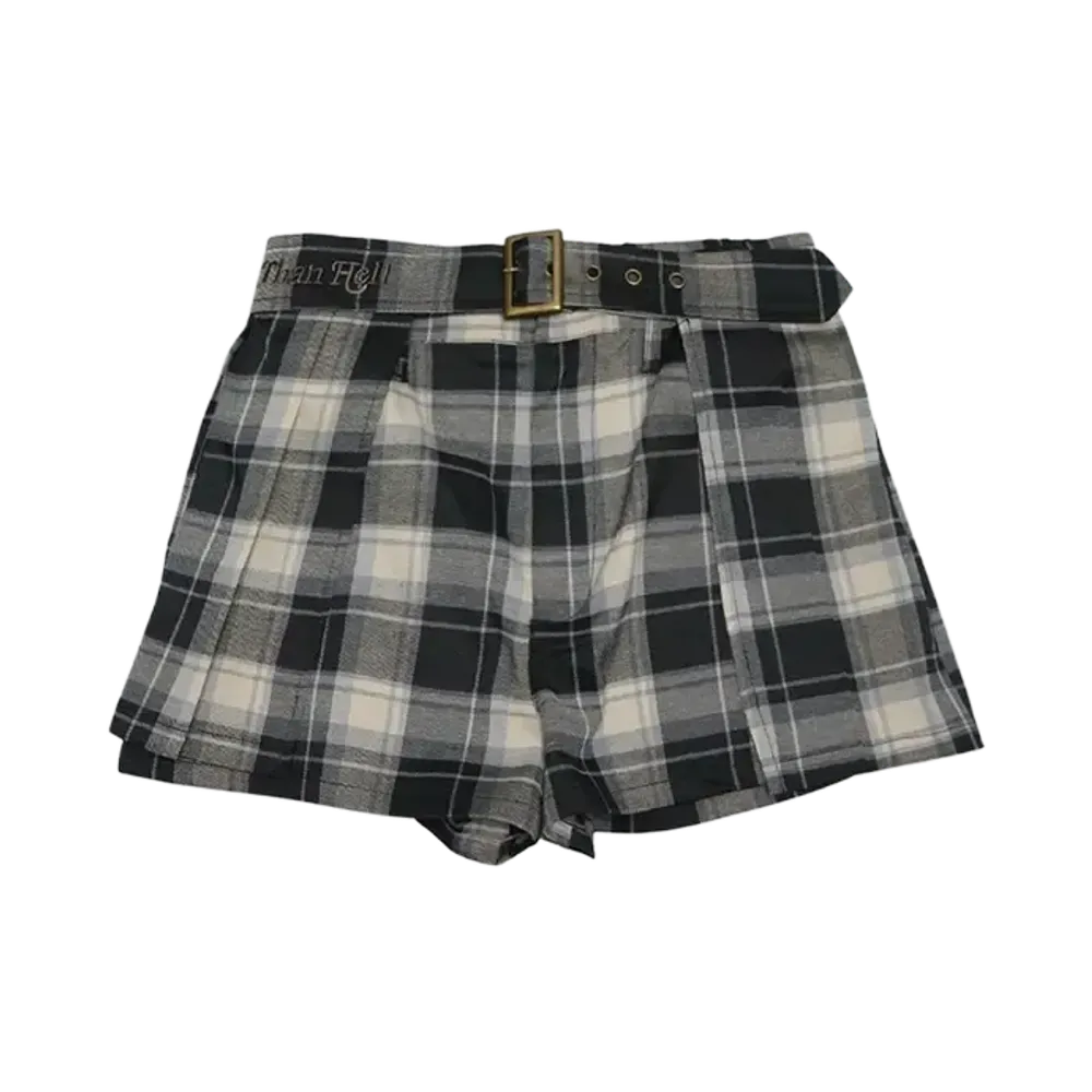 HTH 2way pleated shorts "BROWN CHECK"