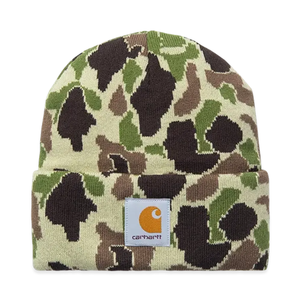 Carhartt WIP Camo Duck Beanie "Camo Duck Jacquard Green"
