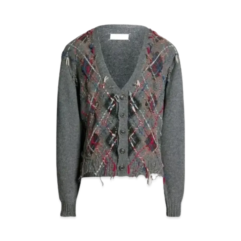 Maison Margiela Cut-out Knit Cardigan "Gray"