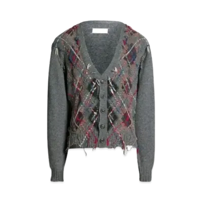 Maison Margiela Cut-out Knit Cardigan "Gray"