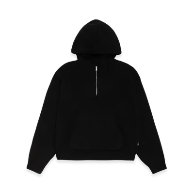 Stussy Quarter Zip Knit Hoodie "Black"