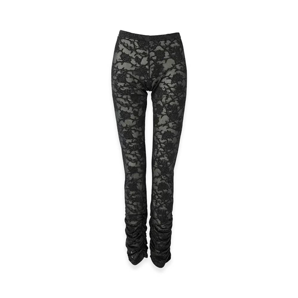 HYSTERIC GLAMOUR Hysteric Rose Pattern Jacquard Leggings "Black"