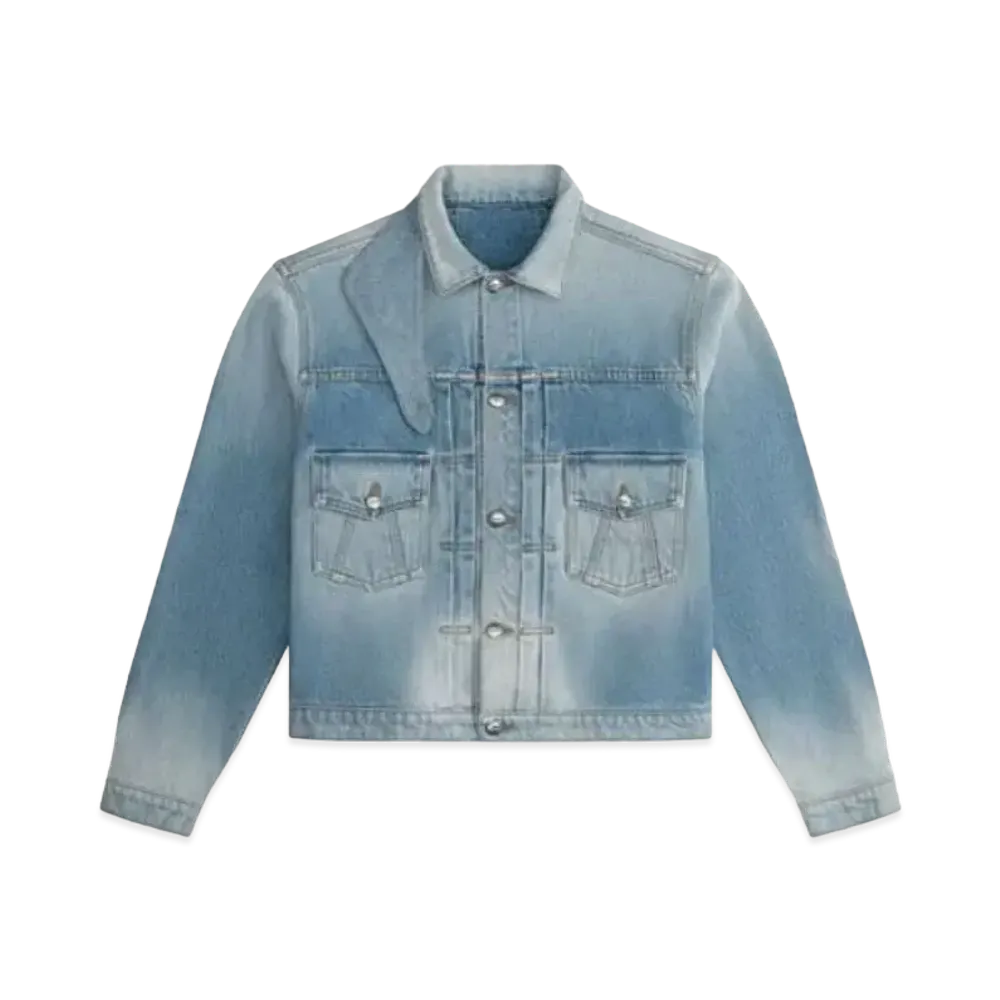 RHUDE Neck-Strap Drop-Neck Denim Trucker Jacket "Indigo"