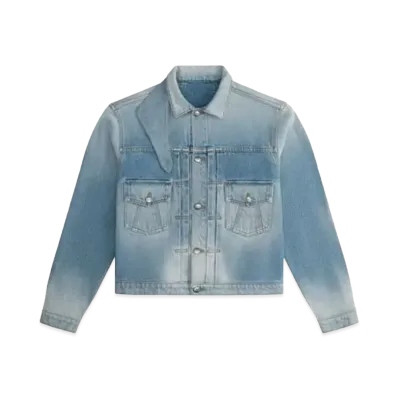 RHUDE Neck-Strap Drop-Neck Denim Trucker Jacket "Indigo"