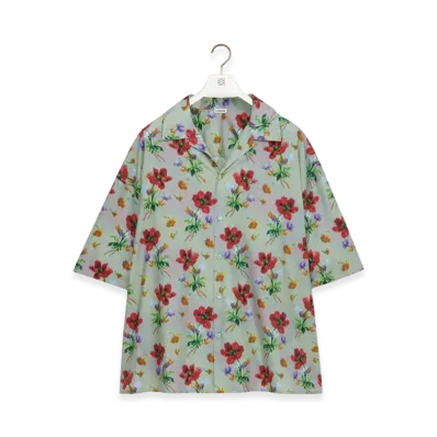 LOEWE Short-Sleeve Shirt "Green/Red"