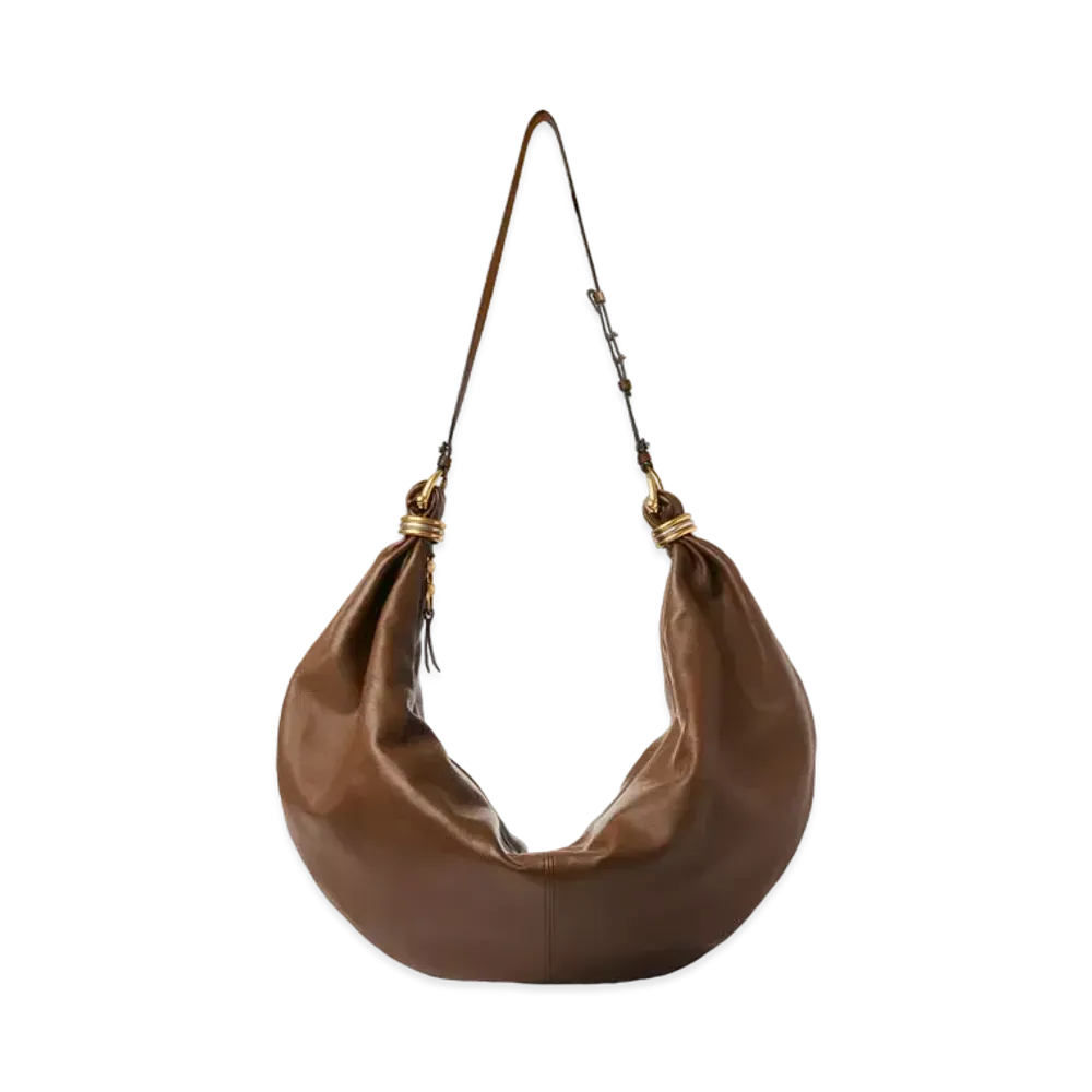 Chloe Large Bracelet Hobo Bag In Grained Leather "Dark Khaki"