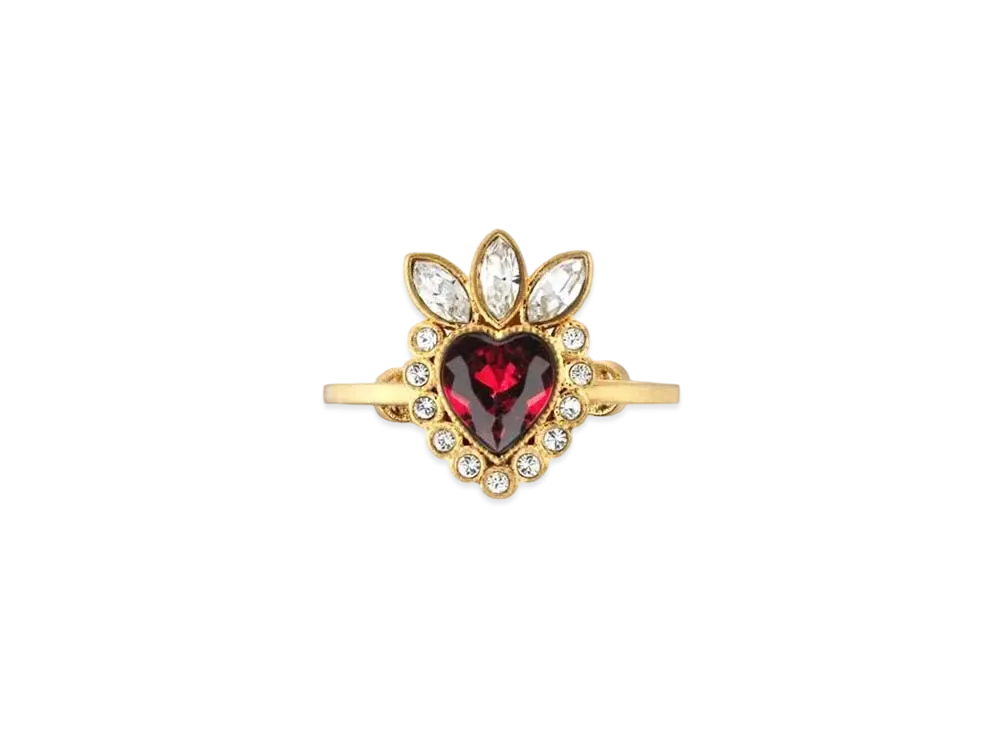 GUCCI Crystal Heart Ring