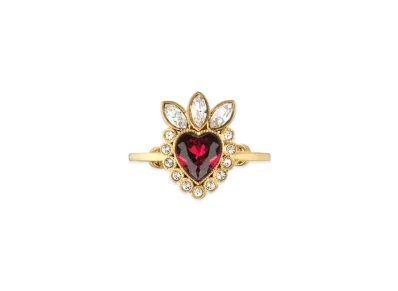 GUCCI Crystal Heart Ring