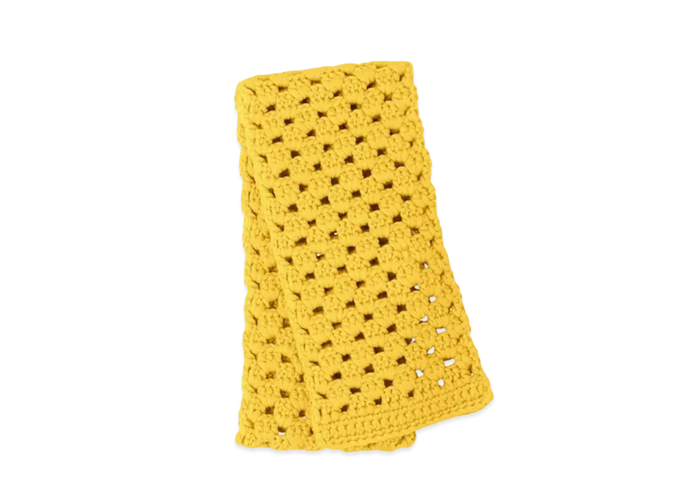 MIU MIU Kuroche Knitting Wool Scarf "Sun Yellow"