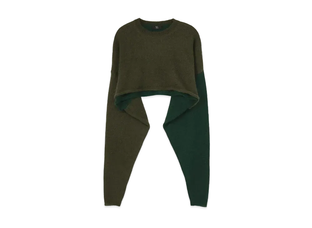Yohji Yamamoto Y's WOOL MOHAIR PLAIN STITCH COLOR COMBI PULLOVER "Green"