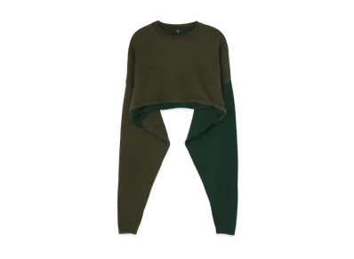 Yohji Yamamoto Y's WOOL MOHAIR PLAIN STITCH COLOR COMBI PULLOVER "Green"