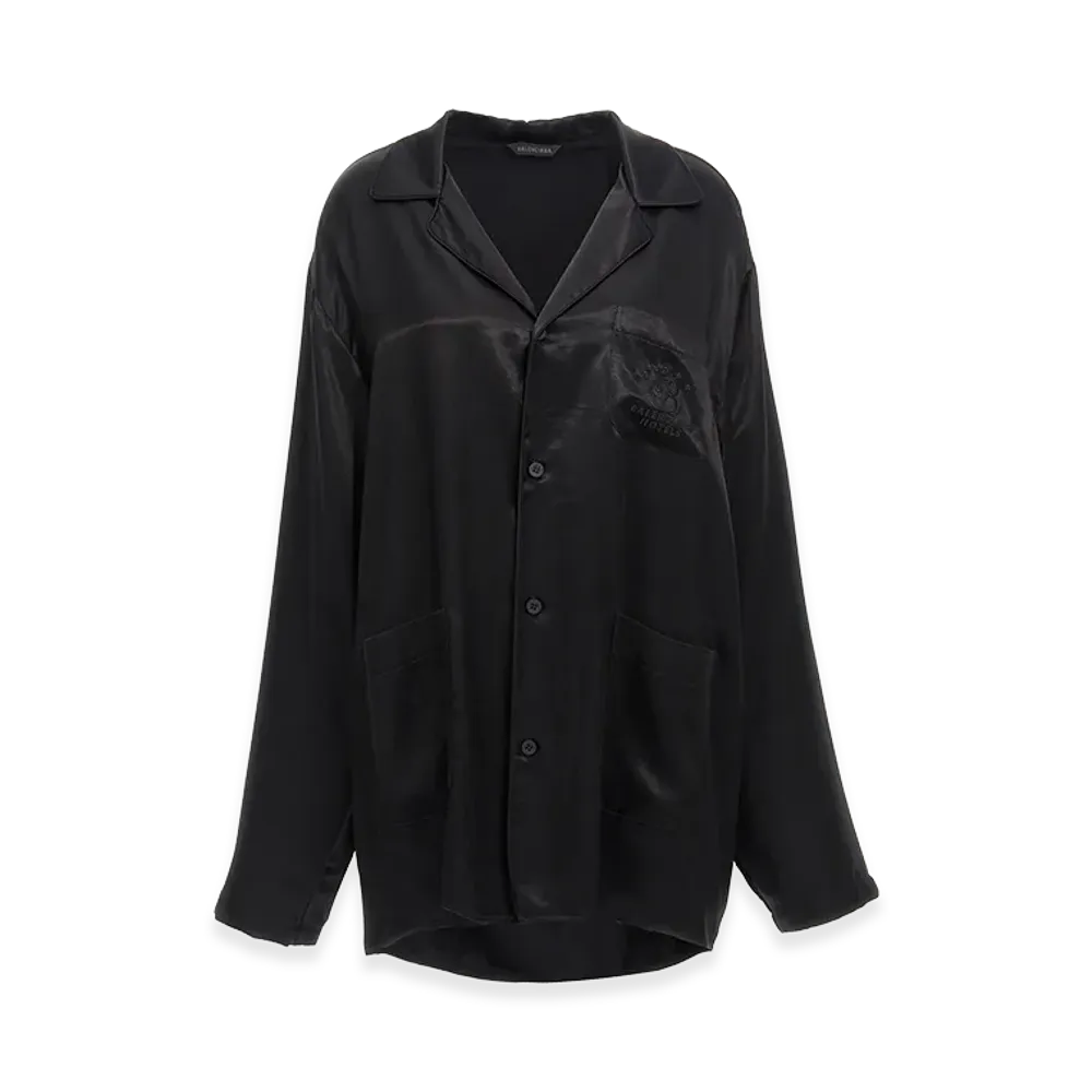 BALENCIAGA Women's Embroidery Shirt "Black"