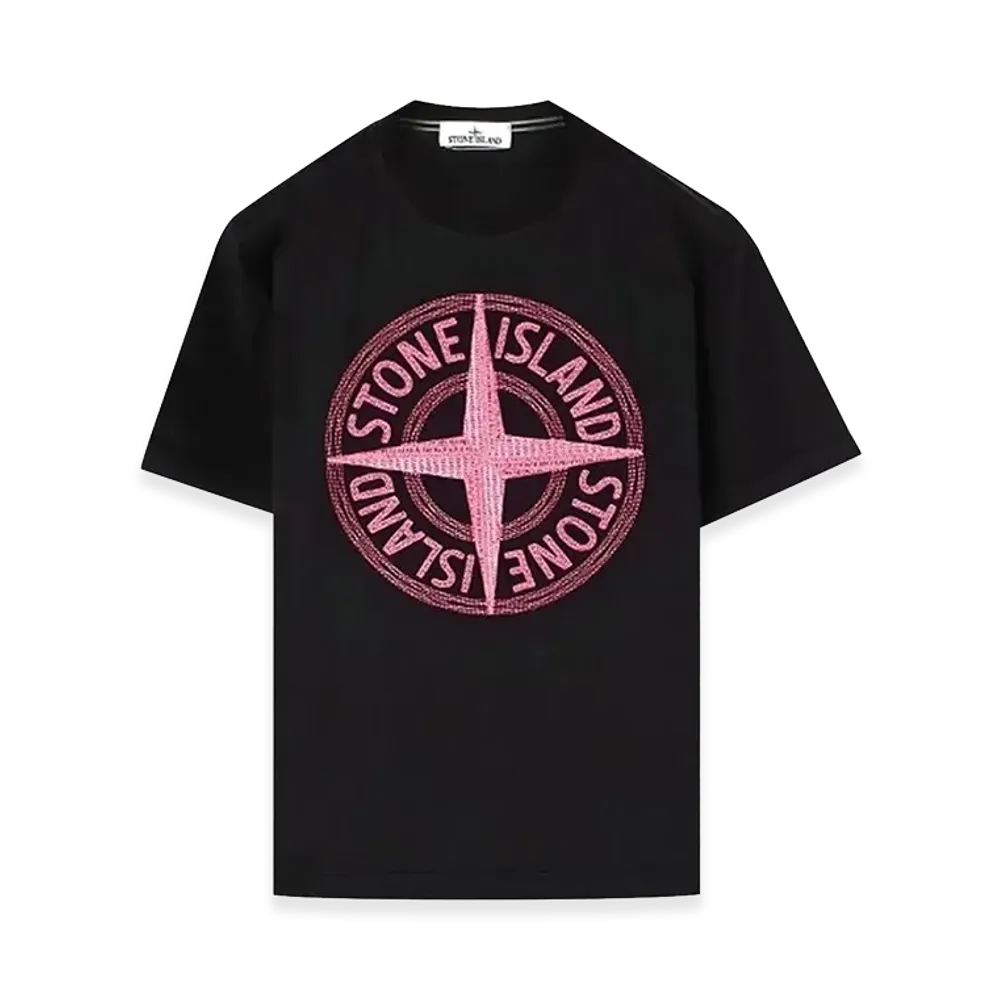 Stone Island 21580 Stitches Three Embroidery Short Sleeve T-Shirt - 23SS "Black"