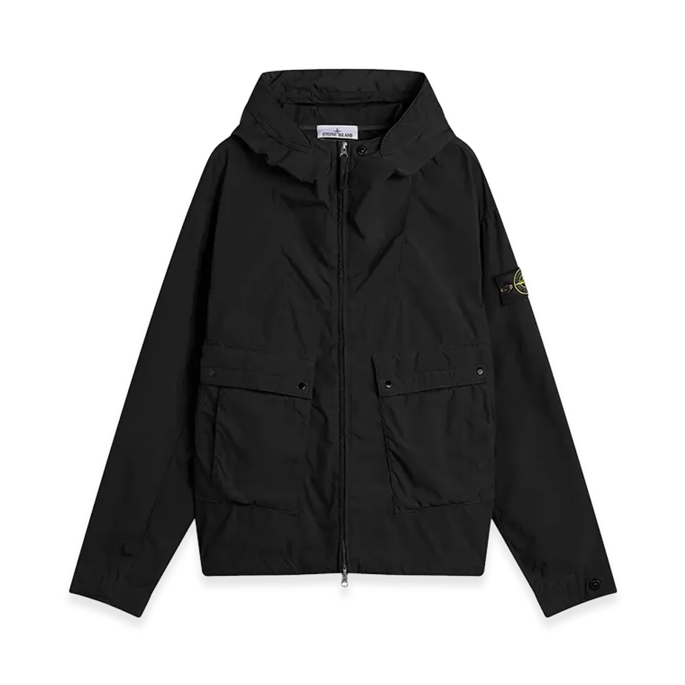 Stone Island Light Compact Touch Poly-TC Hooded Jacket "Black"