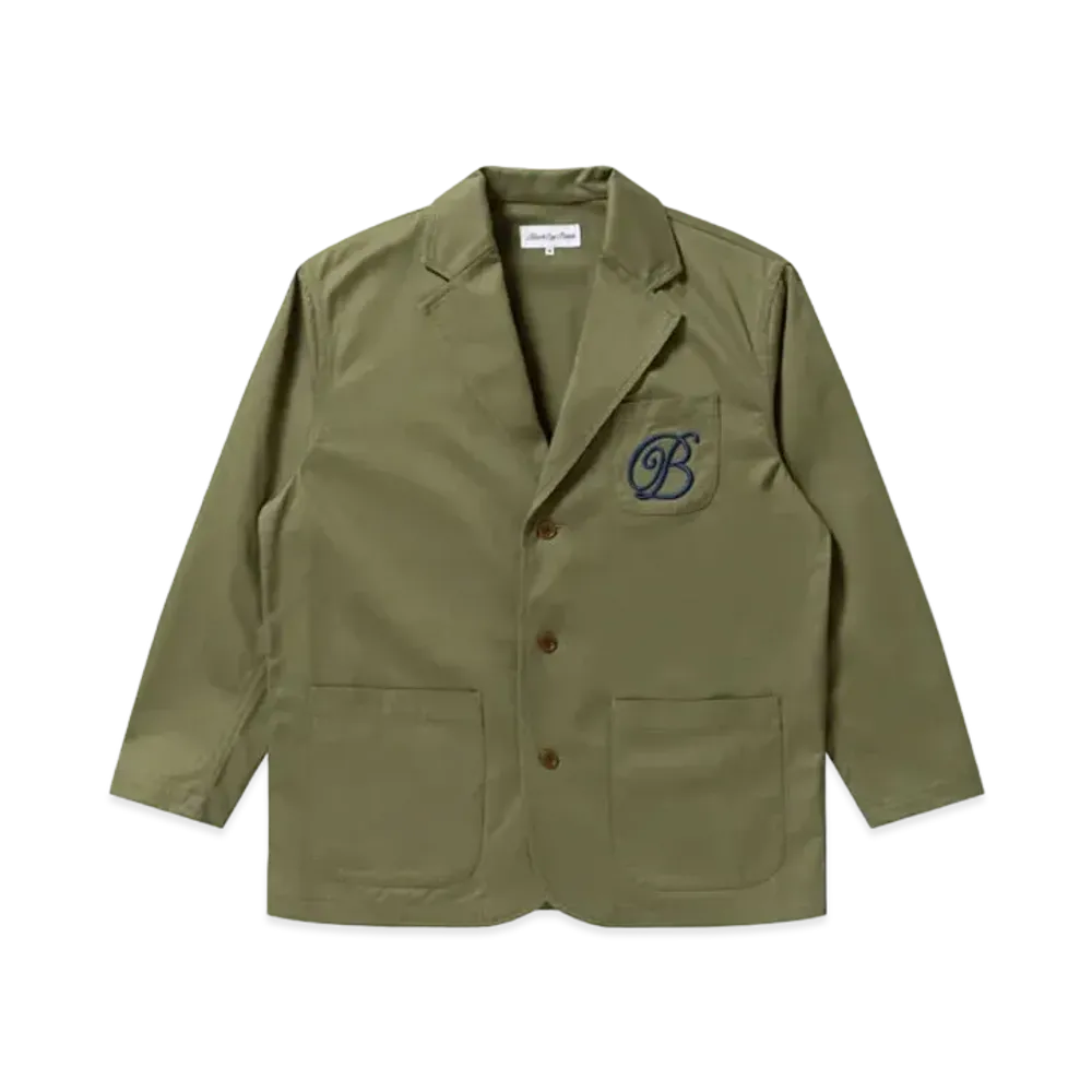 Black Eye Patch B Emblem Cotton Tailored Jacket "Olive"