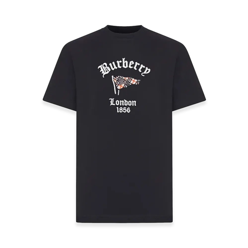 Burberry Cotton T-Shirt With Front Logo "Black"
