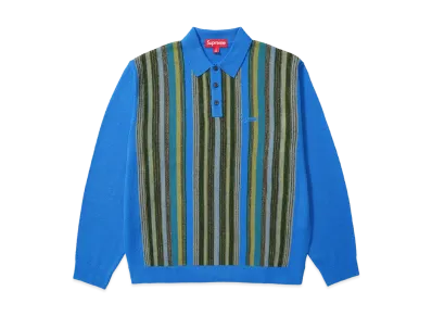 Supreme Multi Stripe Polo Sweater "Blue"