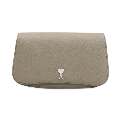 AMI PARIS Paris Paris Crossbody Bag "Cendre/ArgentVibre"