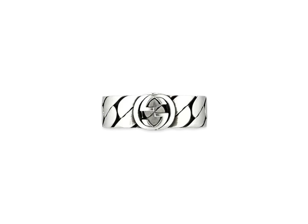 GUCCI Wide Ring With Interlocking G