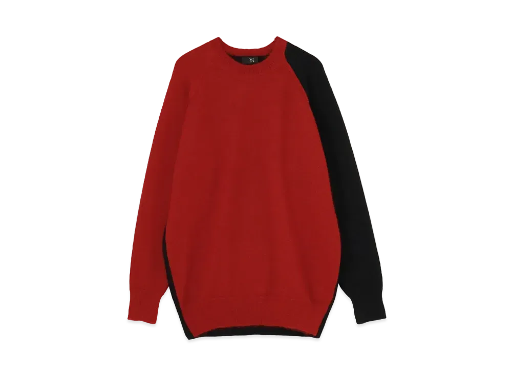 Yohji Yamamoto Y's WOOL MOHAIR PLAIN STITCH COLOR COMBI RAGLAN