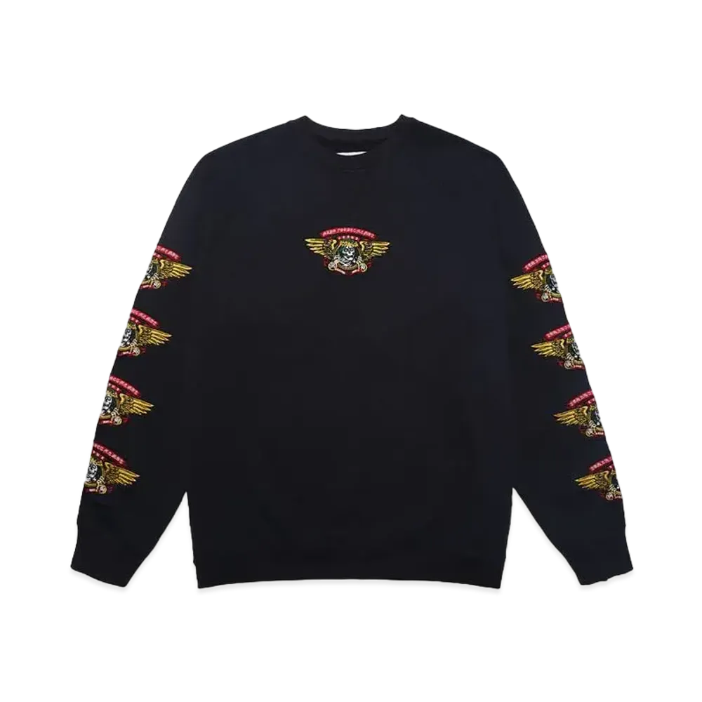 MAYO JESUS SKULL Embroidery Crew neck "BLACK"