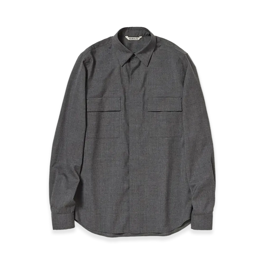 AURALEE Women's Summer Twist Cashmere Pora Shirt "Top Charcoal Gray"