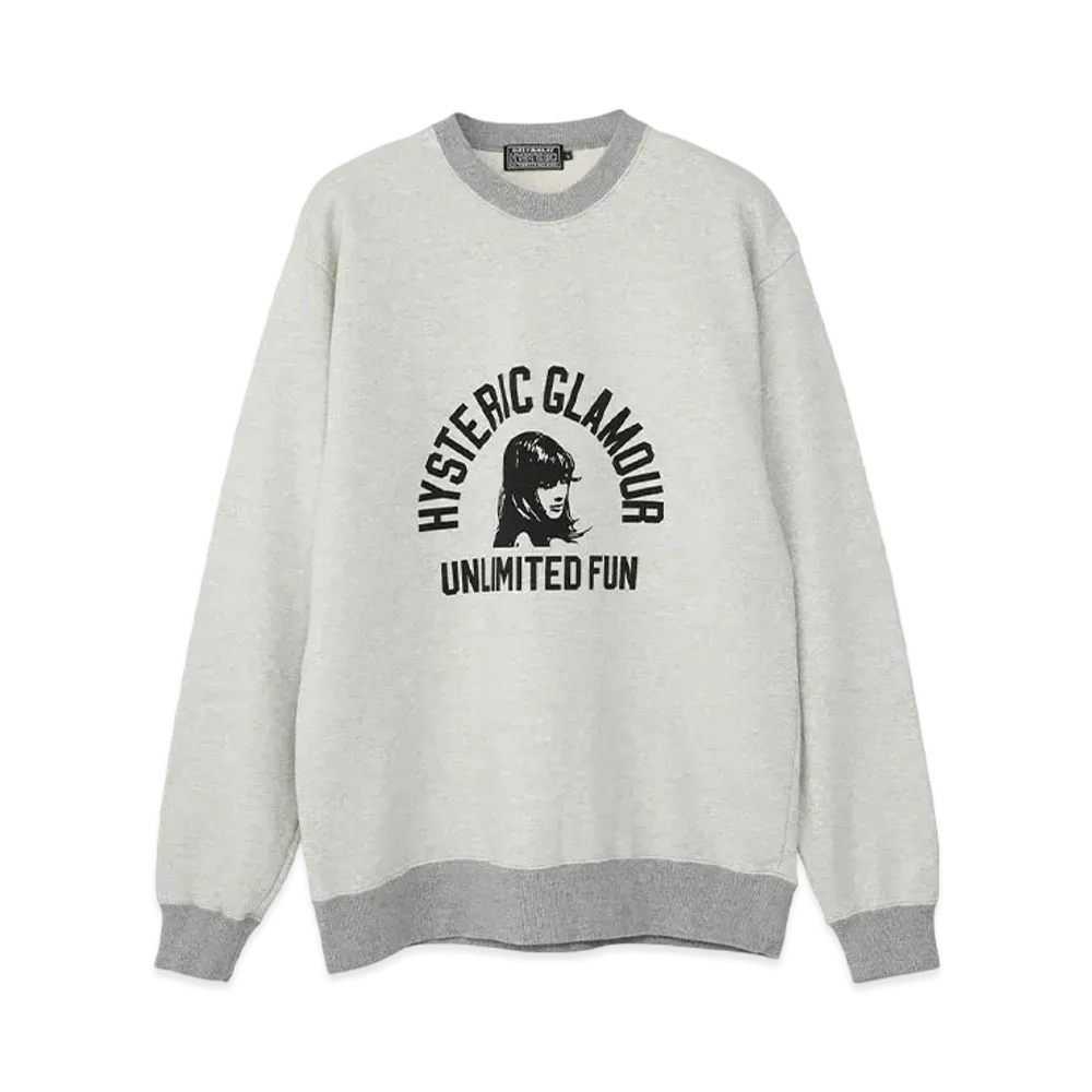 HYSTERIC GLAMOUR Unlimited Fun Sweatshirt "Top Gray"
