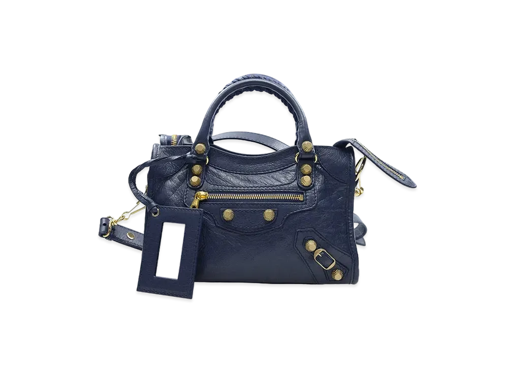 BALENCIAGA Handbag Lambskin "Dark Blue"