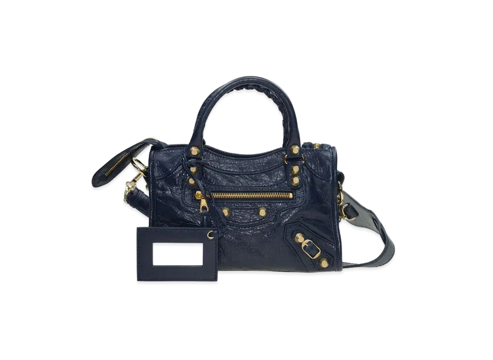 BALENCIAGA Handbag Lambskin "Dark Blue"