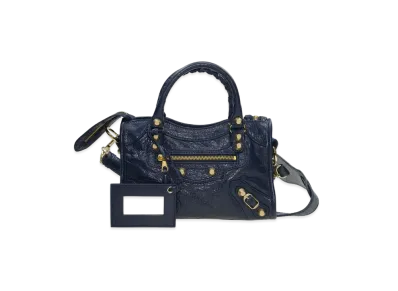 BALENCIAGA Handbag Lambskin "Dark Blue"