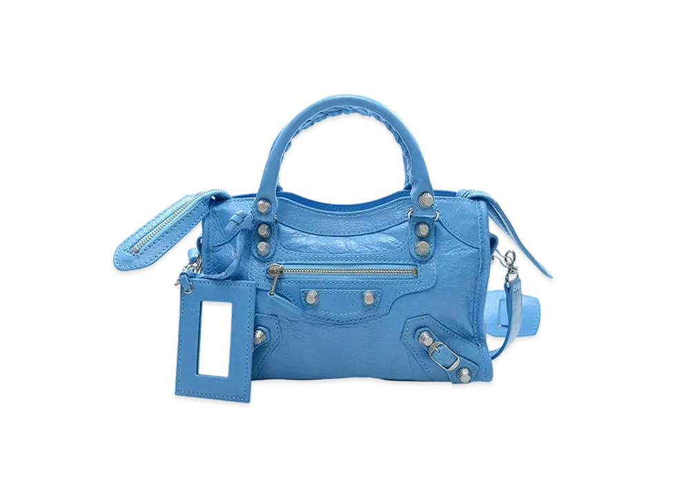 BALENCIAGA Handbag Lambskin "Light Blue"