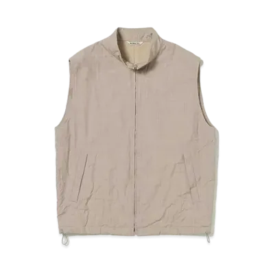 AURALEE High Count Wool Poplin Vest "Top Beige"