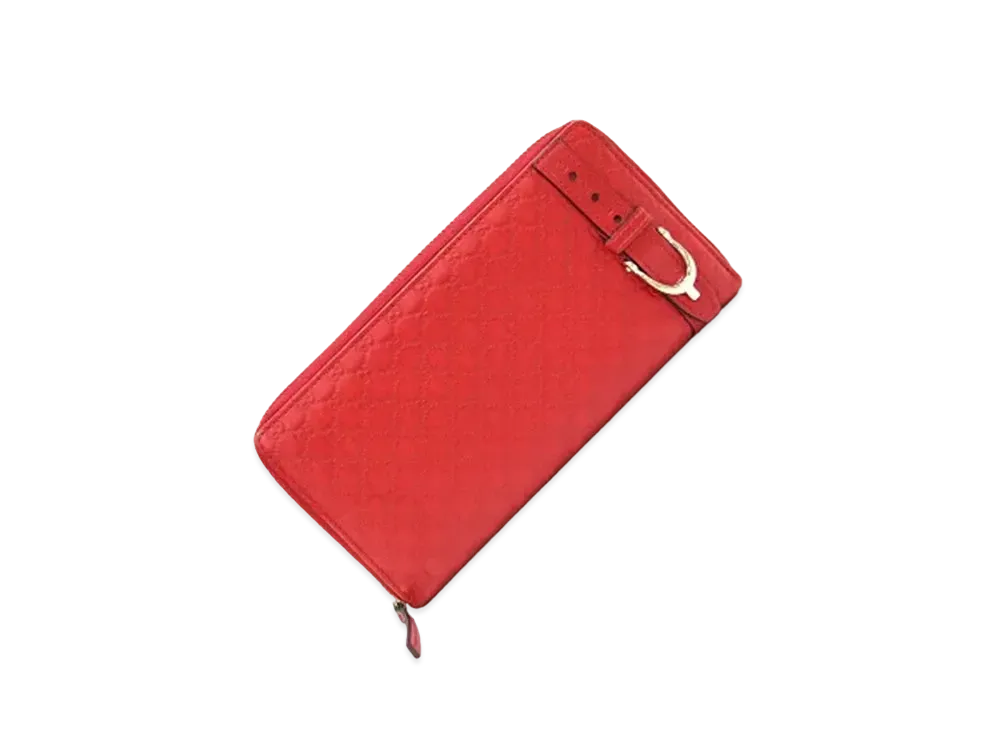 GUCCI Round Zipper Gucci Nice Micro Guccissima "Red"