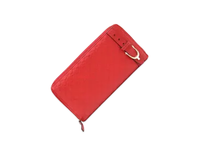 GUCCI Round Zipper Gucci Nice Micro Guccissima "Red"