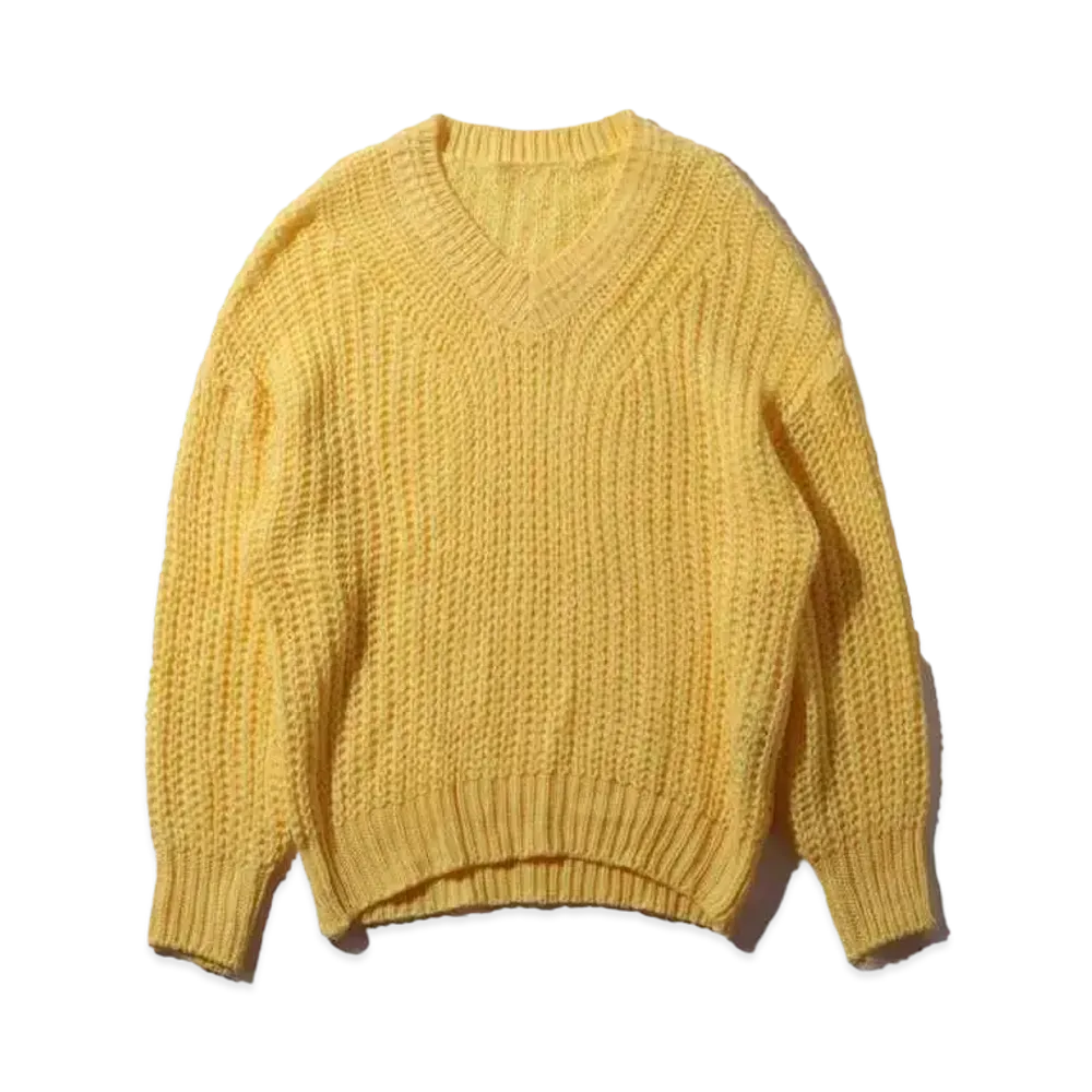 atmos pink V-Neck Knit "Yellow"