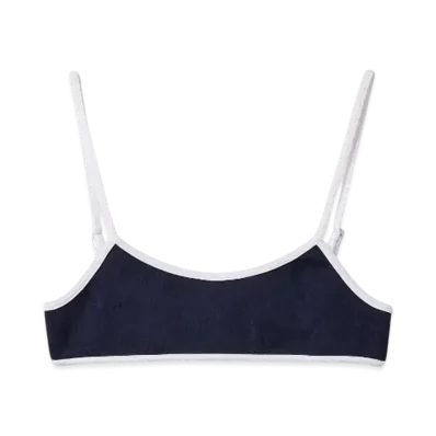 MIUMIU Women's Technical Knit Swimsuit "Navy/White"