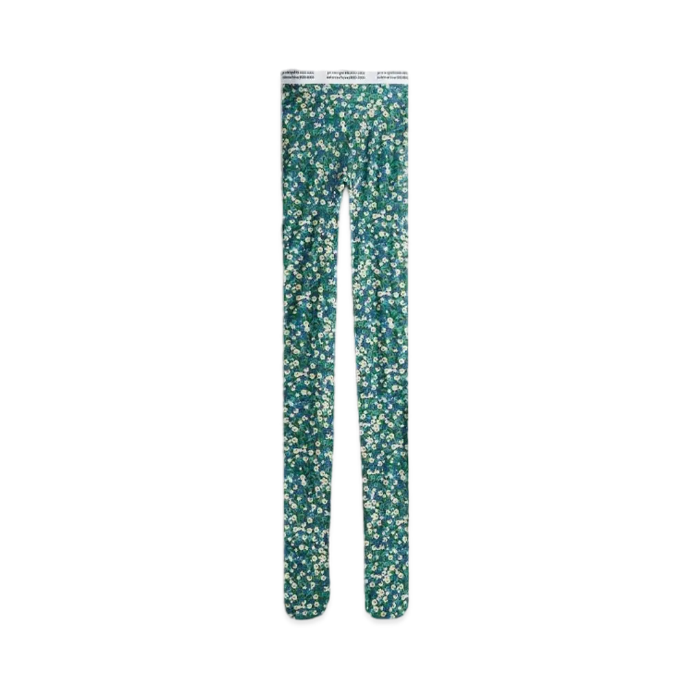 rokh x H&M Floral Print Tights 30 Denier "Bright Blue/Floral"