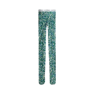 rokh x H&M Floral Print Tights 30 Denier "Bright Blue/Floral"