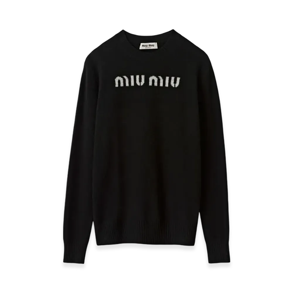 MIU MIU Women's Wool and Cashmere Sweater "Black"