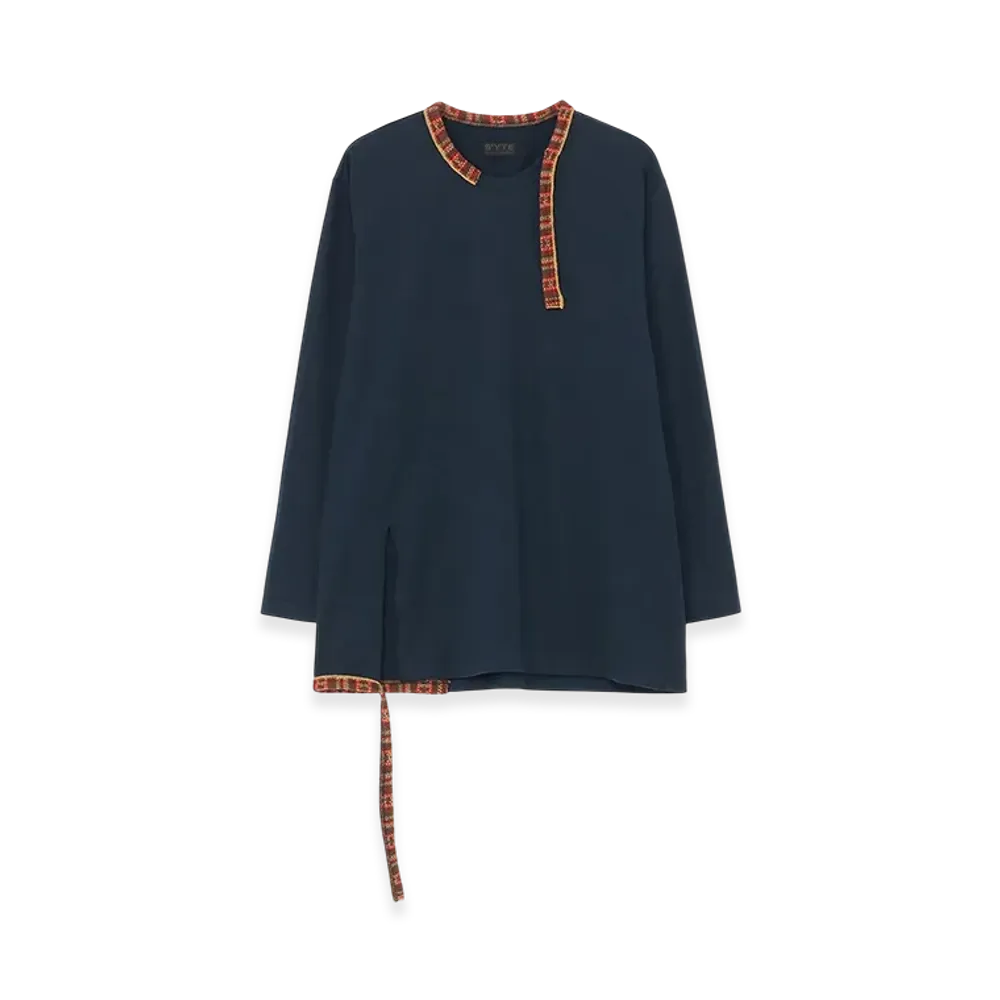S'YTE 40/2 Jersey Knit Round Neck T-Shirt "Navy"