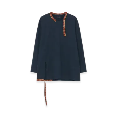 S'YTE 40/2 Jersey Knit Round Neck T-Shirt "Navy"